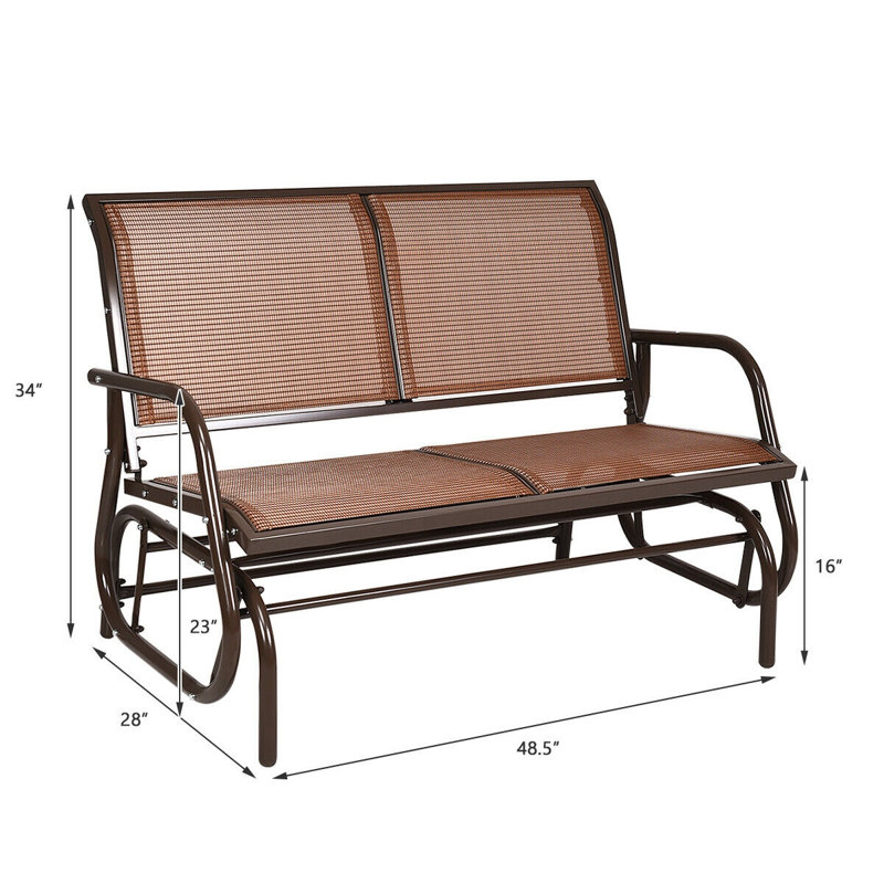 Banc en métal Annemaria, Brun, Brun