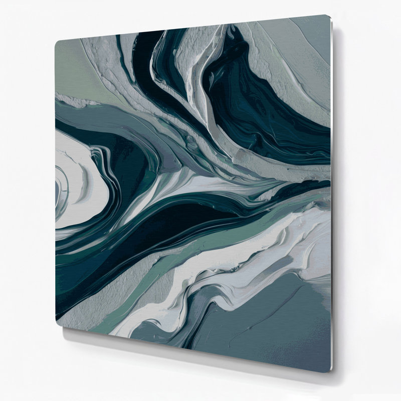 «Lyrical Abstraction 18», art mural en métal gris, H 16 po x l 16 po
