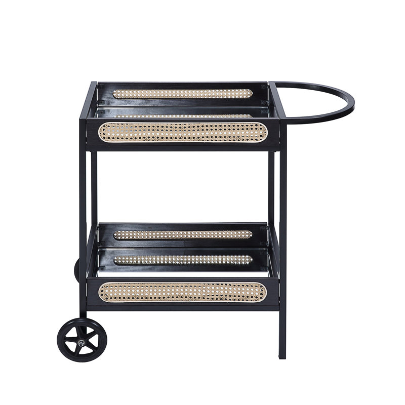 Bouziane Rectangular Bar Cart in Black
