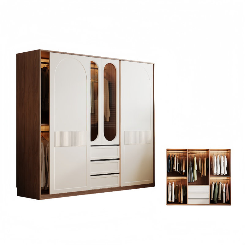 Simple Fashion Push And Pull Wardrobe, 78.74" H x 70.87" W x 23.62" D