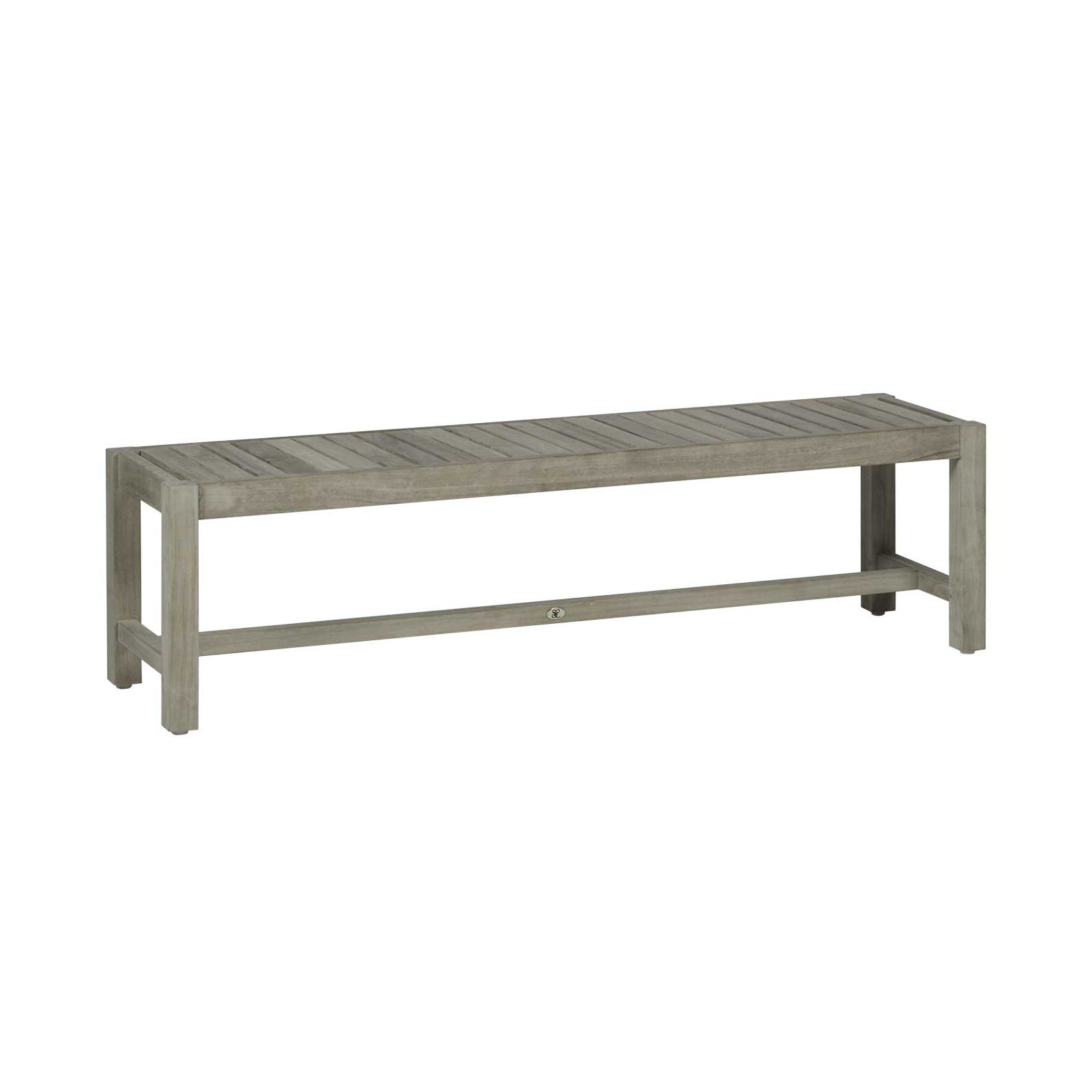 Club Outdoor Backless Bench 59 in., Oyster Teak, Welt, Indigo Velvet