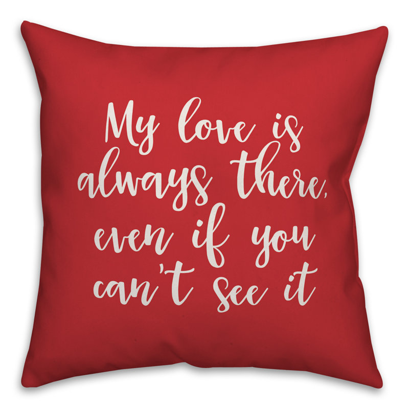  Coussin décoratif My Love is Always There, Rouge / Blanc, Coussin décoratif
