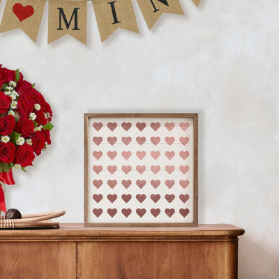 Glitter Pink Hearts White