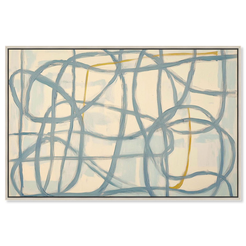 «Unbroken Line II», art mural minimaliste par , Encadrement argenté, H 17 po x l 25 po