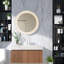Meuble-lavabo spacieux avec rangement, armoire en chêne brun et lavabo de Carrare, style moderne