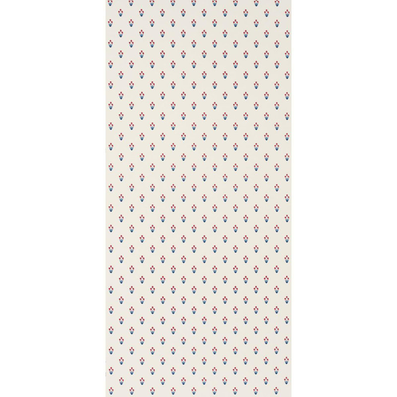 Moira Floral Wallpaper Roll, Taupe/Red/Blue