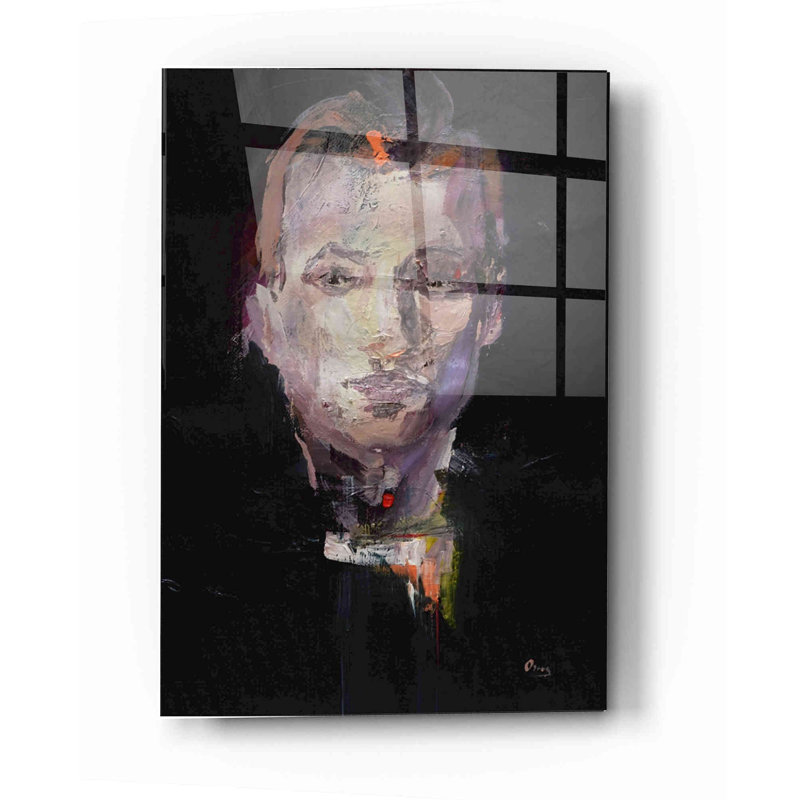 «Portrait 1» par Oscar Alvarez Pardo, art mural en verre acrylique, H 16 po x l 12 po