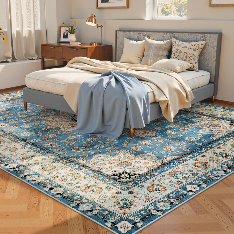 Watte Traditional Oriental Tribal Machine Washable Area Rug Perfect for Living Room, Dining Room, Bedroom Decor