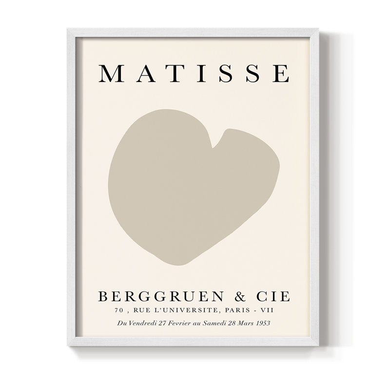 Matisse CCXIX, reproduction encadrée - bois massif, H 10 po x l 8 po, Blanc