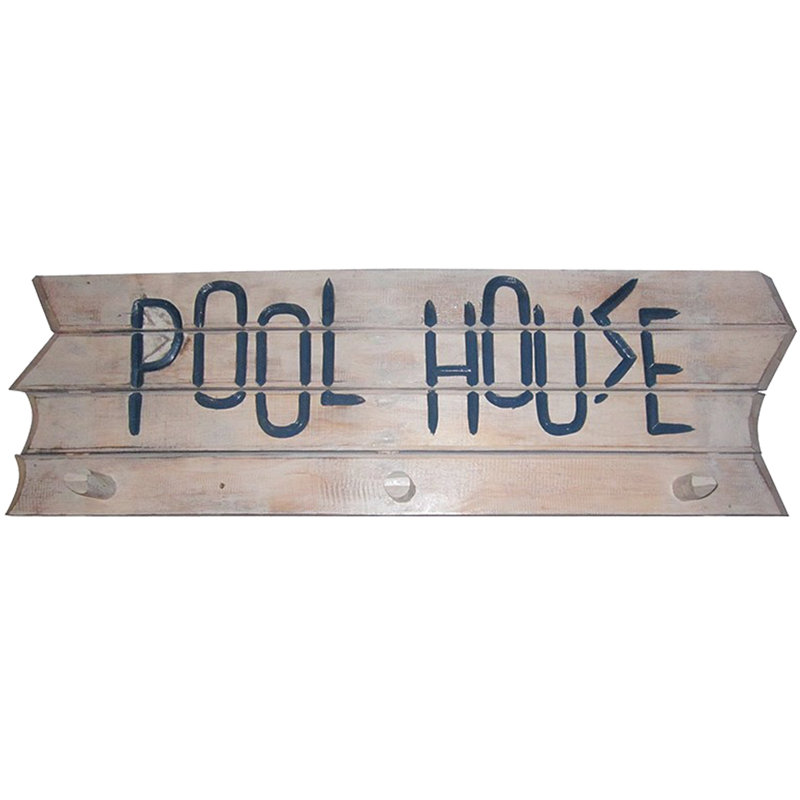 Wood Pool House Towel Rack