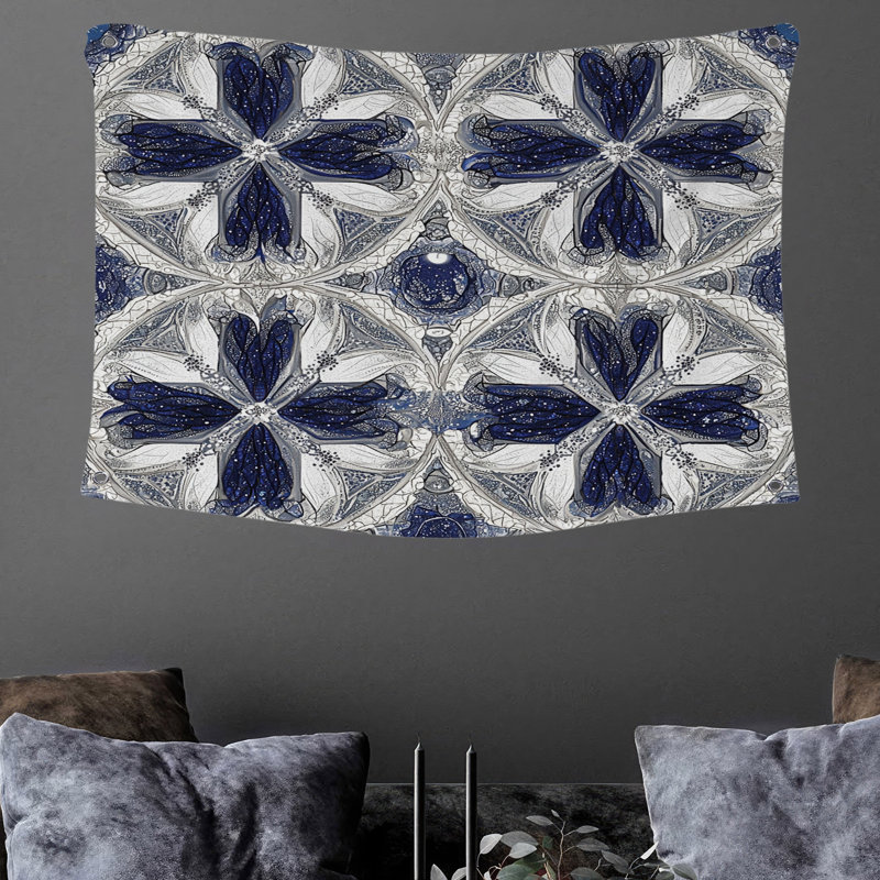 Tapisserie murale à motif complexe - Décoration murale géométrique, H 50 po x l 60 po
