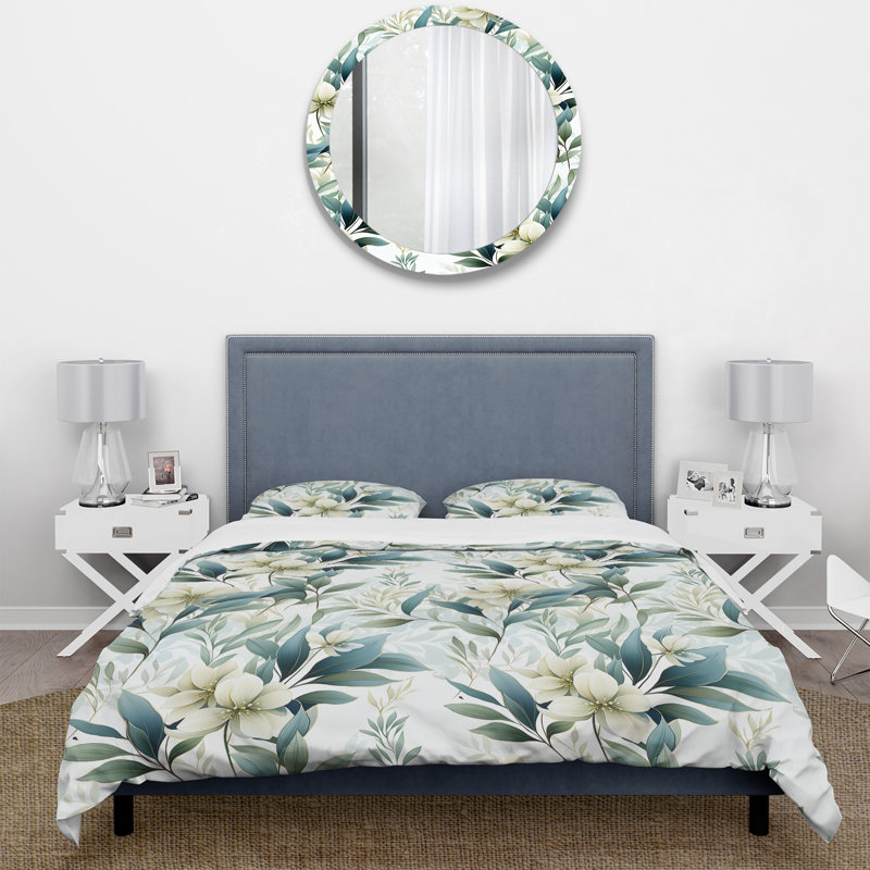 Ensemble de housse de couette Coastal Neutrals I - Plants, Housse de couette pour grand lit et 2 taies décor