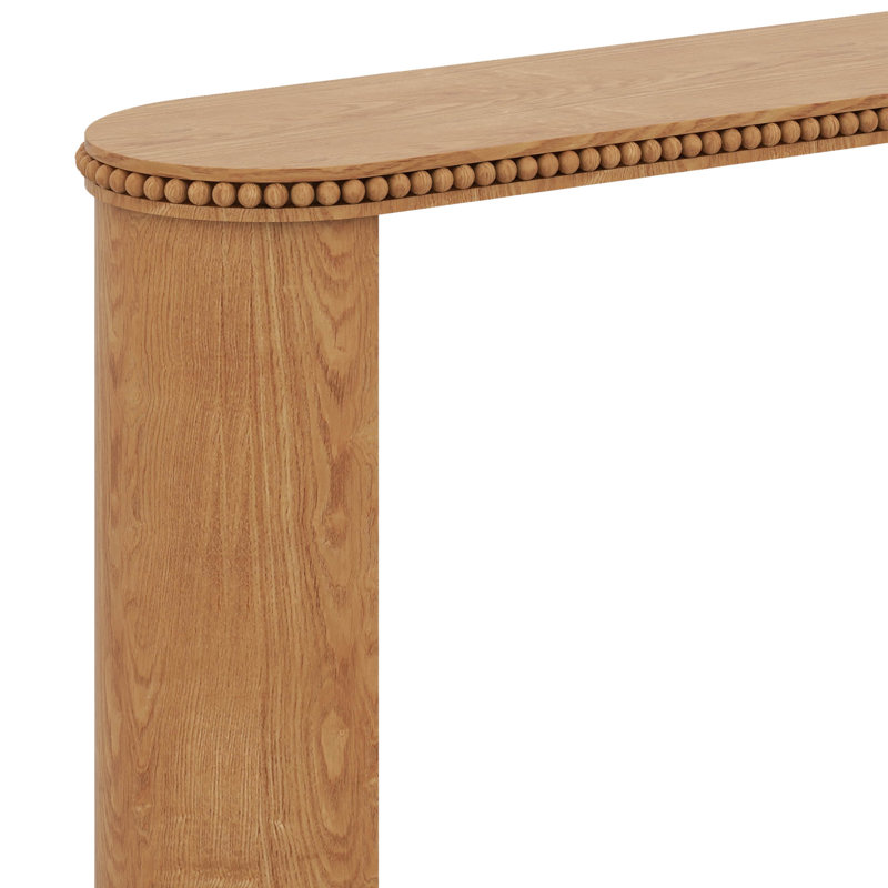 Console rétro avec garniture perlée, pieds courbés réversibles, Brun