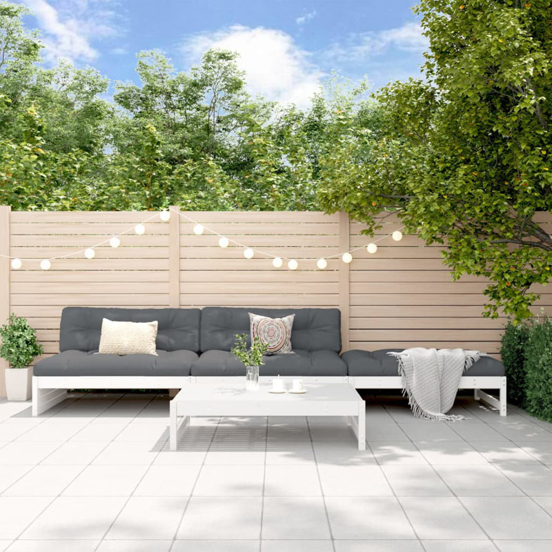 Alpen Home 4 Piece Garden Lounge Set Solid Wood Pine, White