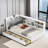 Platform Bed With Upholstered And Storage Headboard, Rotatable Board, Storage Shelves And 2 Drawers-1542100296