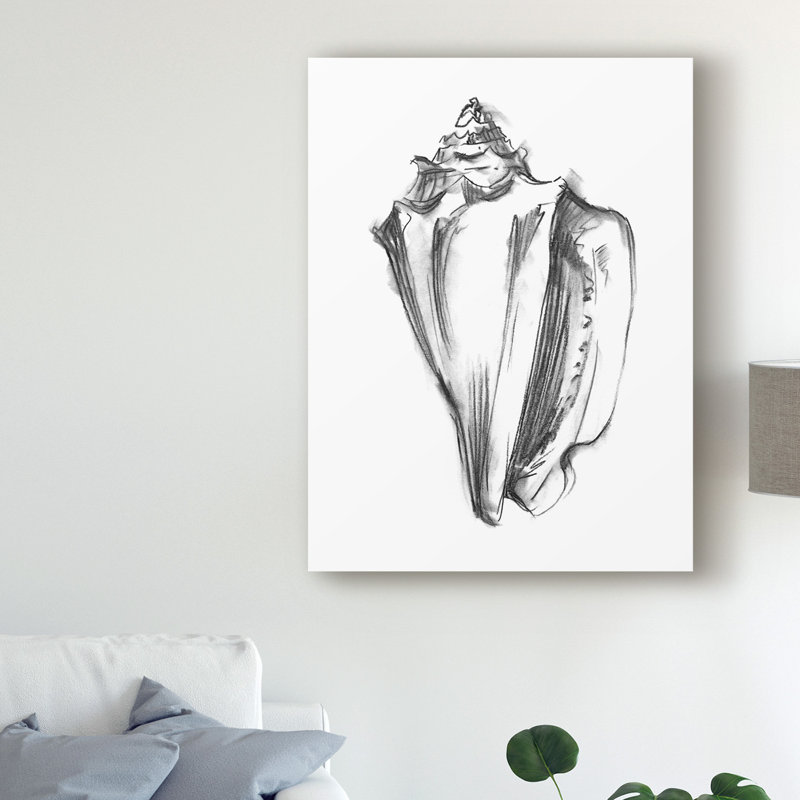 Croquis de coquille I par Ethan Harper - reproduction d'art sur toile, H 19 po x l 14 po x P 2 po