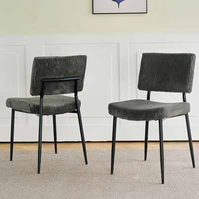 Modern simple dining chair Fabric Upholstered Chairs by Everly Quinn