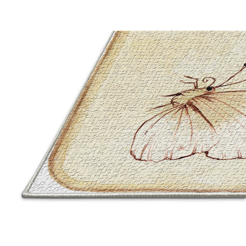 Tapis beige Butterfly, Rectangle 2 pi x 3 pi