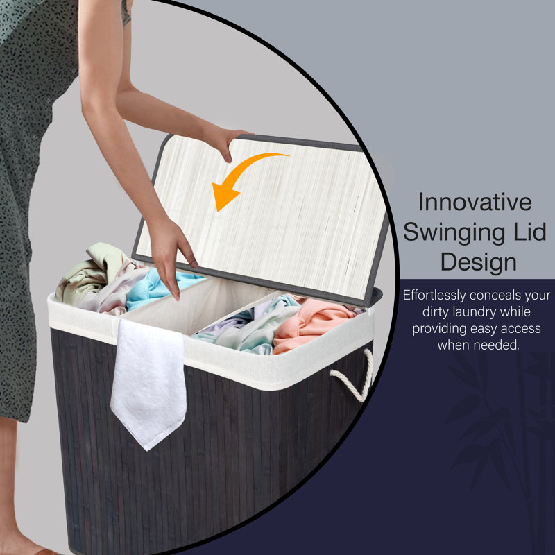 Bamboo Laundry Room Organiser, Grey