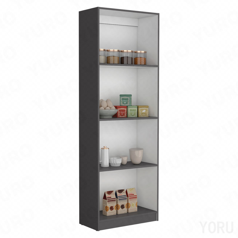 4-Shelf Bookcase, Modern Display Unit for Office - Matt Grey/White