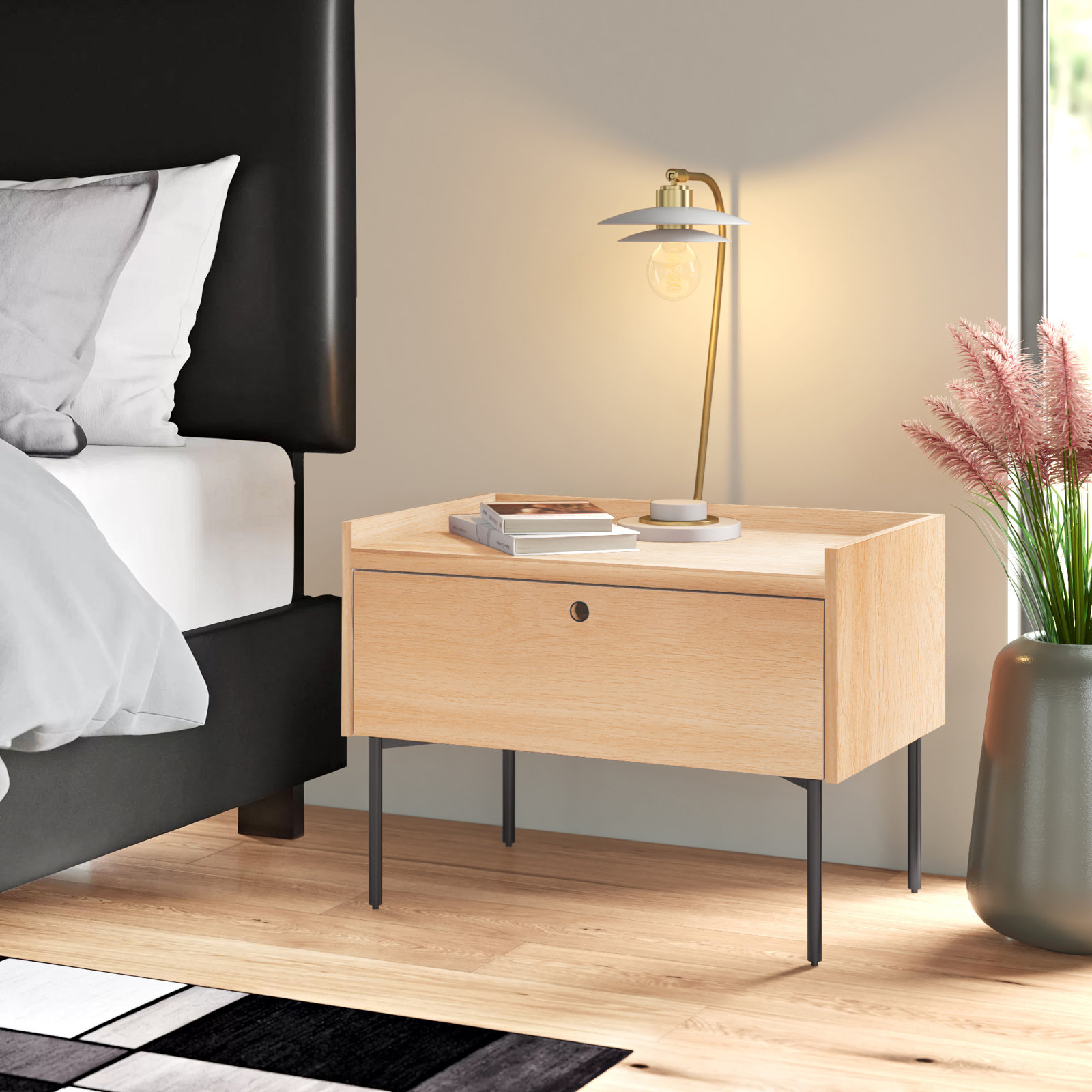 Peek 1 - Drawer Nightstand, White Oak
