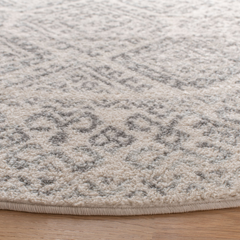 Ekkehard Geometric Ivory/Grey Rug, Round 201 cm
