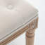 Tabouret de coiffeuse touffeté avec revêtement en lin et pieds sculptés en bois massif, banc d'habillage pour chambre à coucher, siège élégant et confortable-133411667-133411668