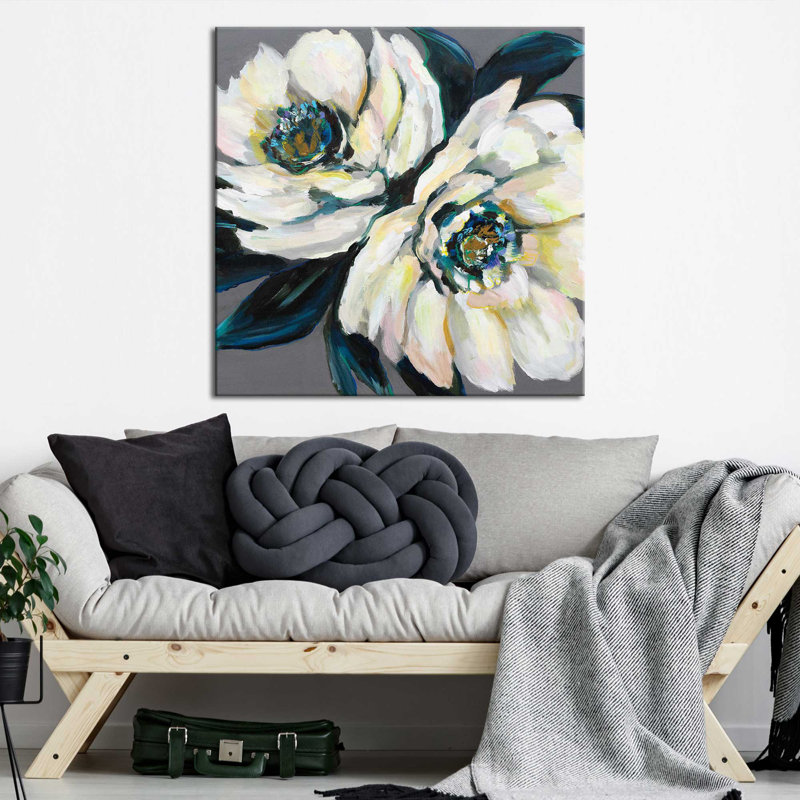 " Peonies ", Wrapped Canvas, 36" H x 36" W x 1.5" D