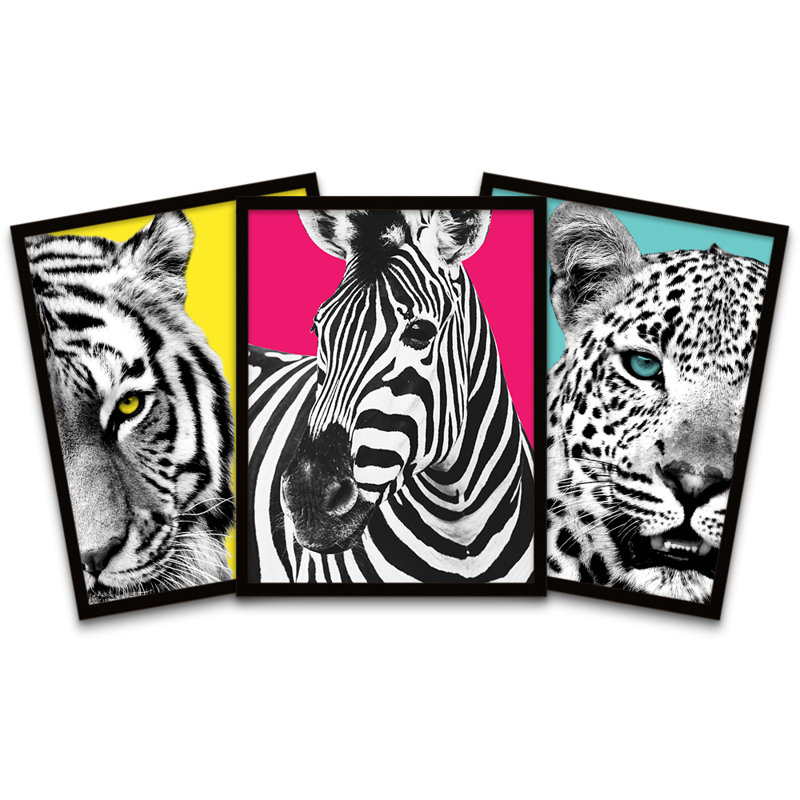 Tiger Zebra Leopard - 3 Piece Print Set