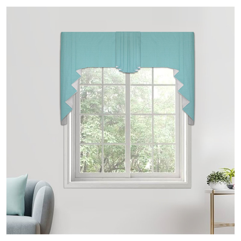 Floral Light Filtering Swag Valance Kit with Satin Ribbons