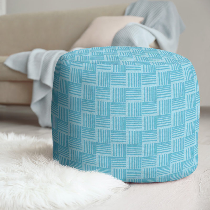 repose-pieds à rayures classic basketweave, Bleu sarcelle