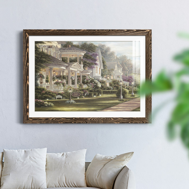 Minns House - peinture encadrée, H 37,5 po x l 27,5 po x P 1,5 po, Encadré de bois de noyer