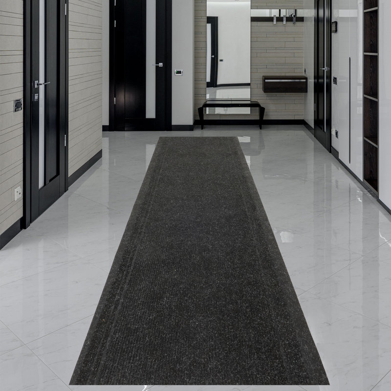 Tapis de couloir léger anthracite intérieur / extérieur antidérapant, Tapis de couloir 3 pi x 8 pi