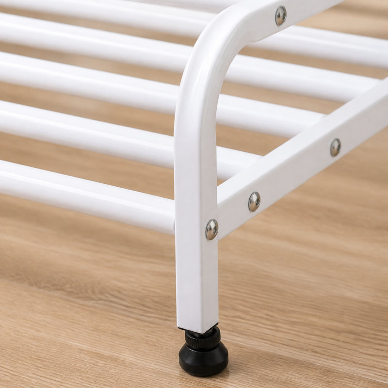 Portant à vêtements en métal avec tablette inférieure pour chambre, blanc, portant robuste