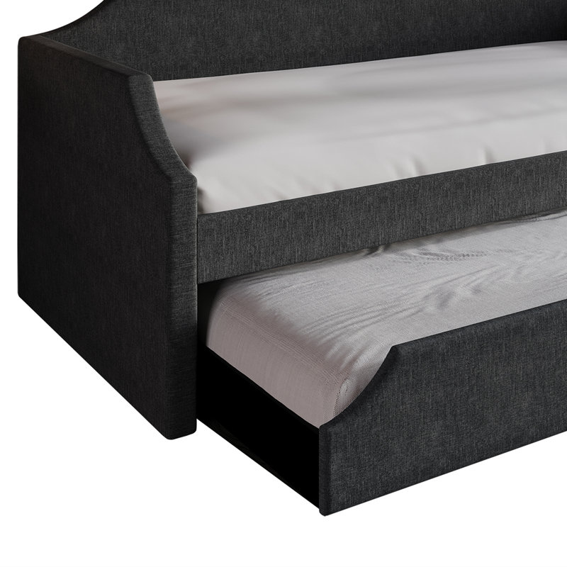 Lit de jour simple avec couchette Pauleth, Gris