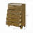 Transitional Brown Finish Bedroom Storage Chest With 5X Drawer Solid Rubberwood Furniture 1Pc