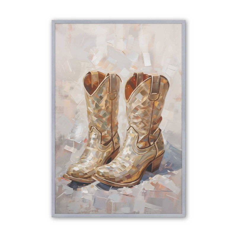 «Cowboy Essentials in Tan», impression, Chrome poli, H 21,25 po x l 17,25 po