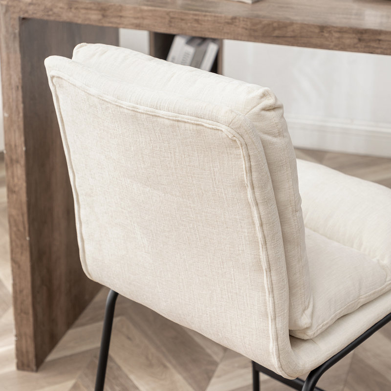 Ensemble de 2 tabourets de comptoir rembourrés de 26 po, blanc vanille
