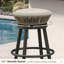 Mauve d'extérieur 2 pièces Tabourets de bar rotatifs modernes, chaises de bar en aluminium sans dossier avec coussin-77385860-77385862