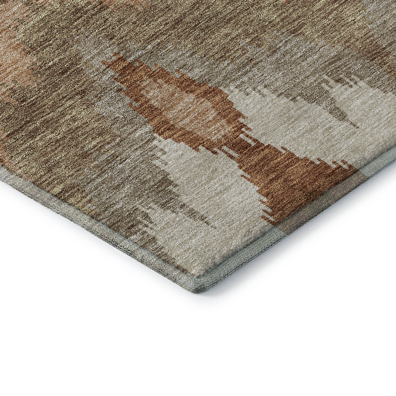 Tapis paprika de qualité supérieure lavable à la machine Prisco, Rond 8 pi