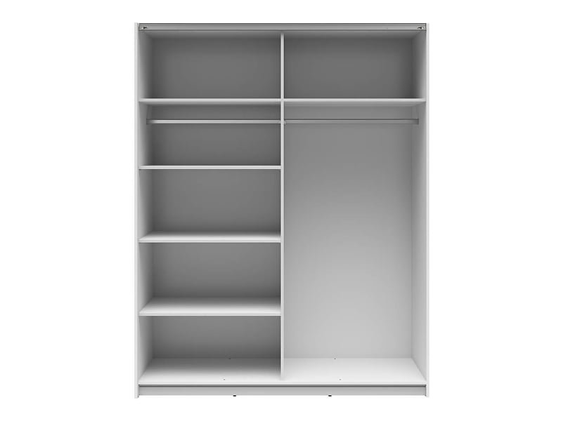 Beverlyn Manufactured Wood Wardrobe, 196cm H x 154cm W x 60cm D, White Gloss