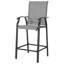 Ensemble de bar 5 pièces pour patio avec dossier haut, noir et gris
