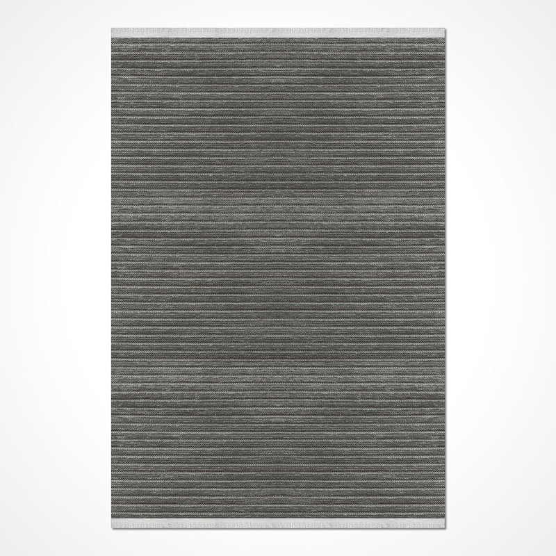 Tapis gris moderne lavable à la machine, Tapis de couloir 2 pi 7 po x 6 pi 6 po