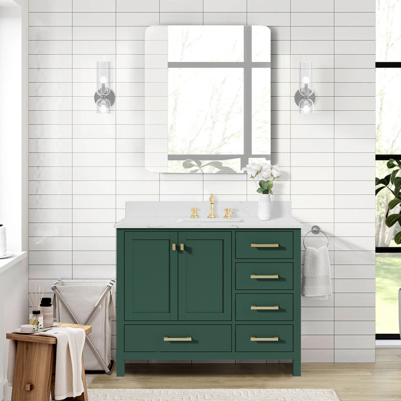 Meuble-lavabo simple 42 po Cholena, Vert