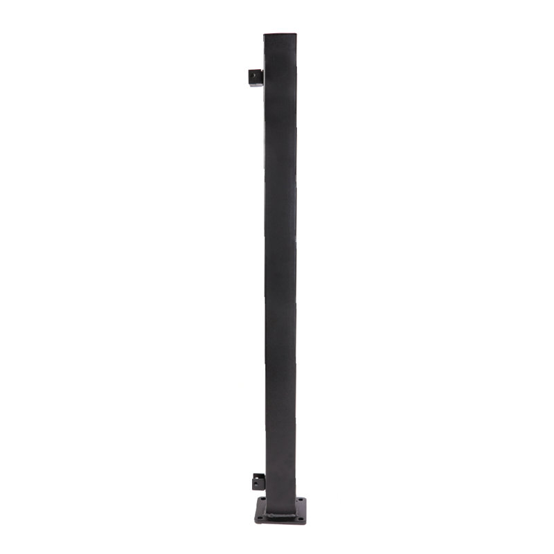 Poteau d'extrémité en acier inoxydable, Noir, H 40 po x l 5 po