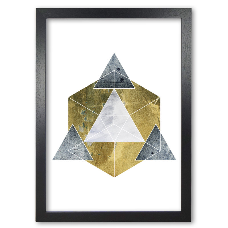 Geo Abstract - Print, 60 cm H x 42 cm W x 5 cm D, Black Grain Frame