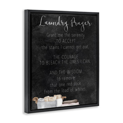 Accept The Stains Laundry Prayer Floating Frame, design by Kim Allen