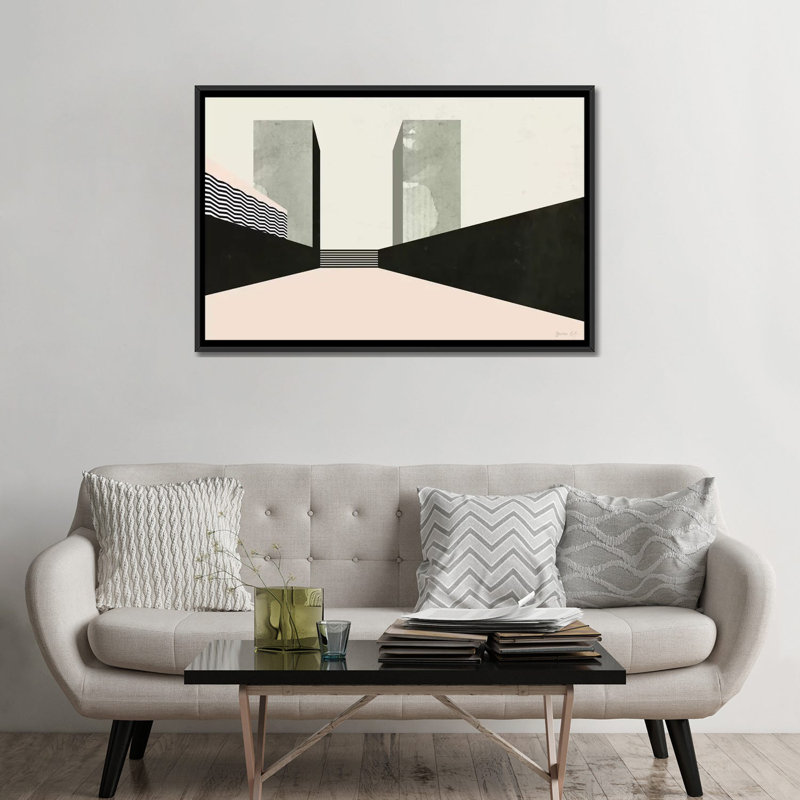 « graphic new york iii », impression sur toile, H 18 po x l 26 po x P 1,5 po, Toile avec cadre noir, Pas de tapis