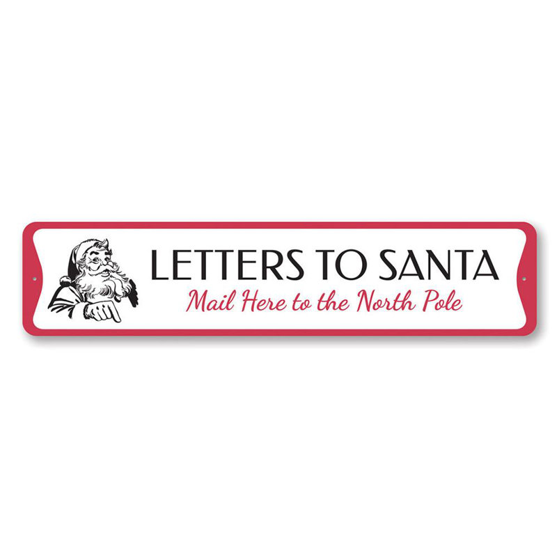 Lettres au père Noël - panneau en aluminium, H 4 po x l 18 po x P 0,04 po
