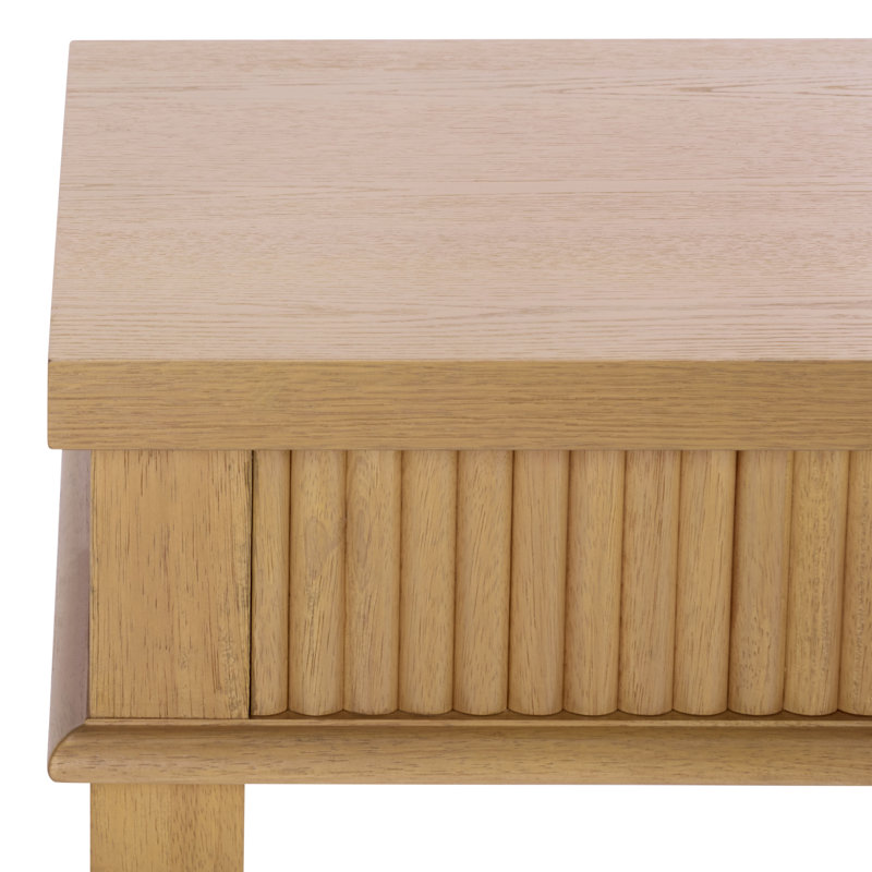 Shelbie 1 Drawer Reeded Desk, Oak